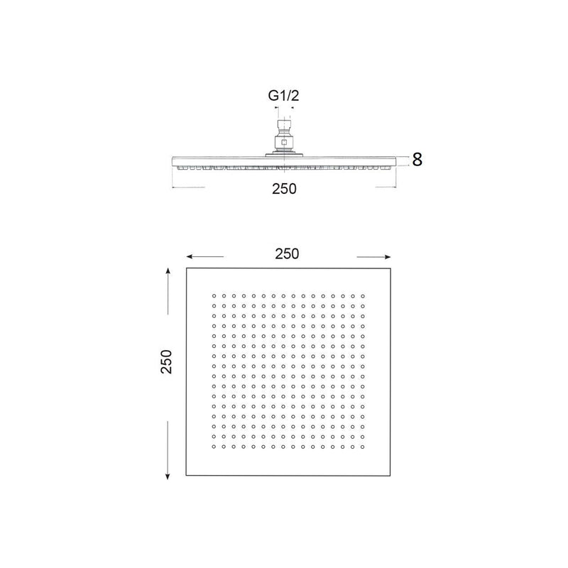 Soffione tondo Parigi 25cm in acciaio spazzolato con anticalcare by CeramicStore | Lo specialista del tuo bagno