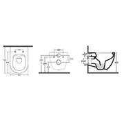 Sanitari sospesi Rimless con copriwater Soft Close BathCore serie Infinity 53x36
