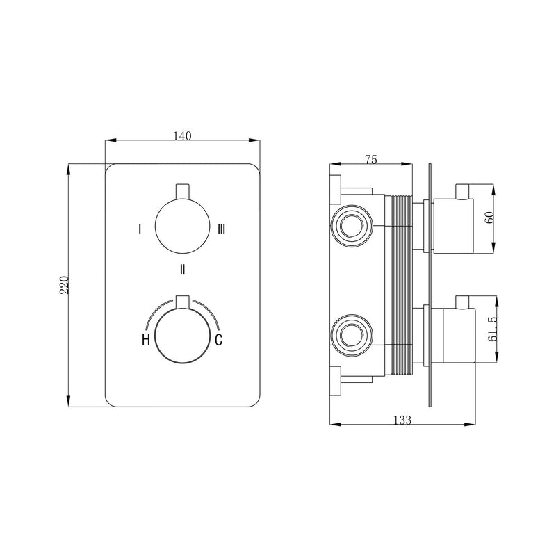 Termostatico doccia incasso 3 vie con easy box bianco opaco by CeramicStore | Lo specialista del tuo bagno