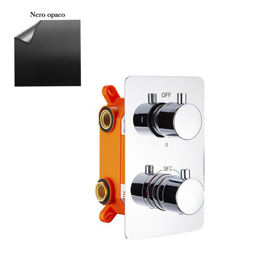 Termostatico doccia incasso 3 vie in ottone con easy box nero opaco by CeramicStore | Lo specialista del tuo bagno