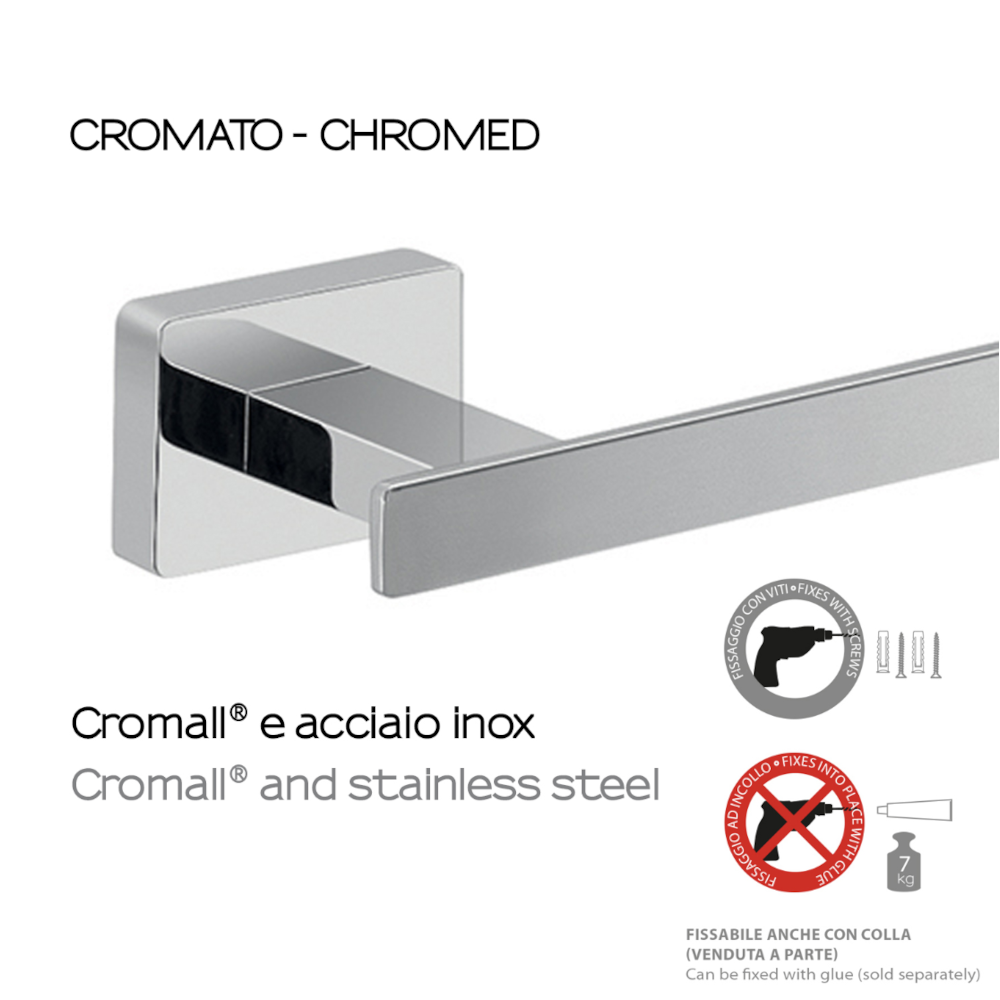 Portasalviette a parete Gedy modello Atena da 35 cm - Cromato by CeramicStore | Lo specialista del tuo bagno