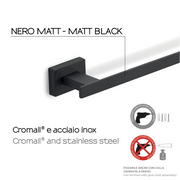Portasalviette a parete Gedy modello Atena da 35 cm - Nero Matt by CeramicStore | Lo specialista del tuo bagno