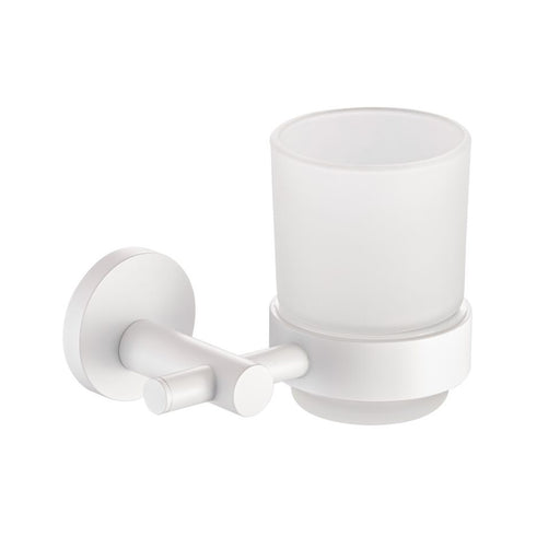 Portaspazzolino serie Arte con attacco singolo in ottone bianco