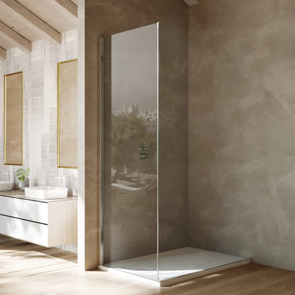 Parete doccia fissa in cristallo temperato mm 8 dimensione cm 70x200h modello Lauren per abbinamento Box doccia stesso modello by CeramicStore | Lo specialista del tuo bagno