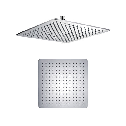 Soffione doccia squadrato 20x20 in acciaio inox spessore 2 mm con getti anticalcare in silicone by CeramicStore | Lo specialista del tuo bagno