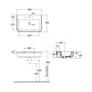 Lavabo sospeso 68 cm Azzurra modello Charme in ceramica