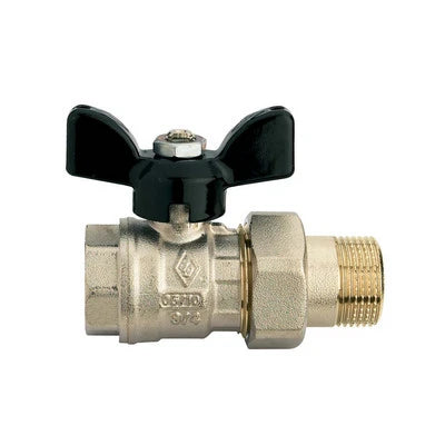 Valvola a sfera a passaggio totale fil. f raccordo per collettori 3/4 x 3/4 pn 40