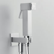 Idroscopino con doccetta quadrata in ottone cromato e flessibile in pvc da 90 cm ARES by CeramicStore | Lo specialista del tuo bagno