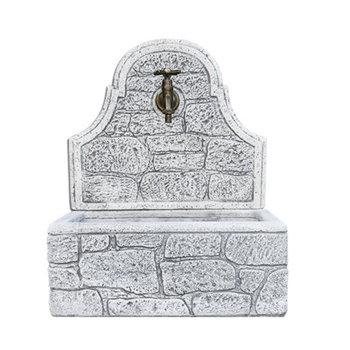 Fontana a muro con para schizzi in cemento ad effetto mattoncini modello Astro colore Grigio by CeramicStore | Lo specialista del tuo bagno