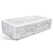 Lavello da esterno in cemento bianco effetto mattoncini cm 100x52x20h cm modello Eolie by CeramicStore | Lo specialista del tuo bagno