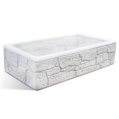 Lavello da esterno in cemento bianco effetto mattoncini cm 100x52x20h cm modello Eolie by CeramicStore | Lo specialista del tuo bagno