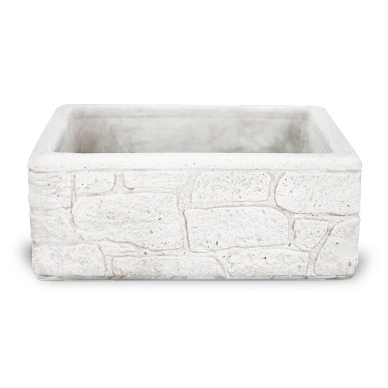 Lavello da esterno in cemento bianco effetto mattoncini cm 100x52x20h cm modello Eolie by CeramicStore | Lo specialista del tuo bagno