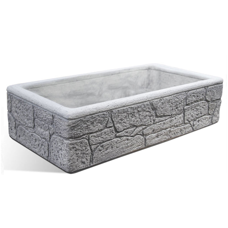 Lavello da esterno in cemento grigio effetto mattoncini cm 80x40x20h cm modello Eolie by CeramicStore | Lo specialista del tuo bagno