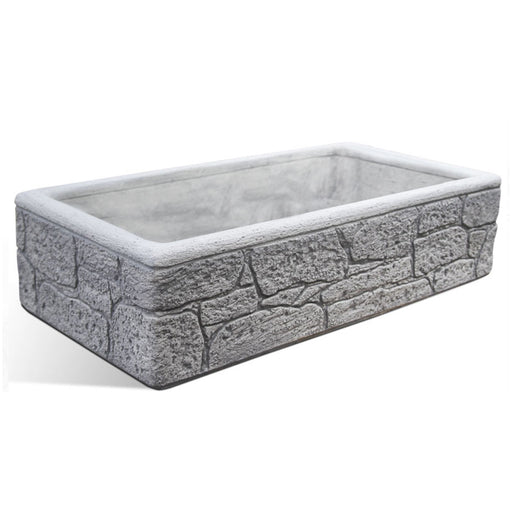 Lavello da esterno in cemento grigio effetto mattoncini cm 80x40x20h cm modello Eolie by CeramicStore | Lo specialista del tuo bagno