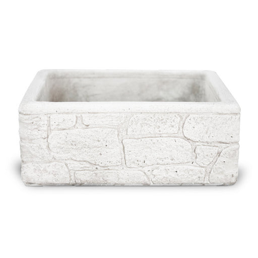 Lavello da esterno in cemento bianco effetto mattoncini cm 80x40x20h cm modello Eolie by CeramicStore | Lo specialista del tuo bagno
