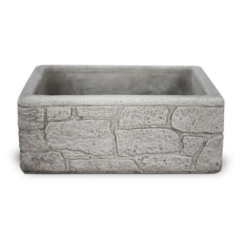 Lavello da esterno in cemento grigio effetto mattoncini cm 50x40x20h cm modello Eolie by CeramicStore | Lo specialista del tuo bagno