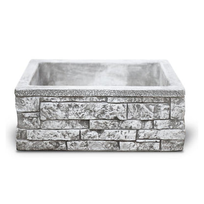 Lavello da esterno in cemento grigio effetto mattoncini cm 80x40x20h cm modello Sicily by CeramicStore | Lo specialista del tuo bagno