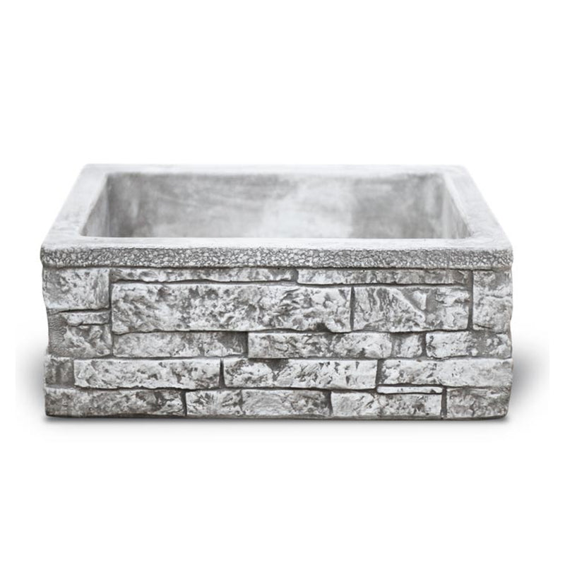 Lavello da esterno in cemento grigio effetto mattoncini cm 80x40x20h cm modello Sicily by CeramicStore | Lo specialista del tuo bagno