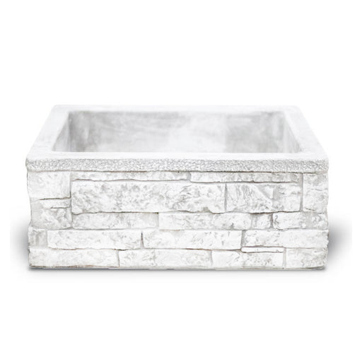 Lavello da esterno in cemento bianco effetto mattoncini cm 80x40x20h cm modello Sicily by CeramicStore | Lo specialista del tuo bagno
