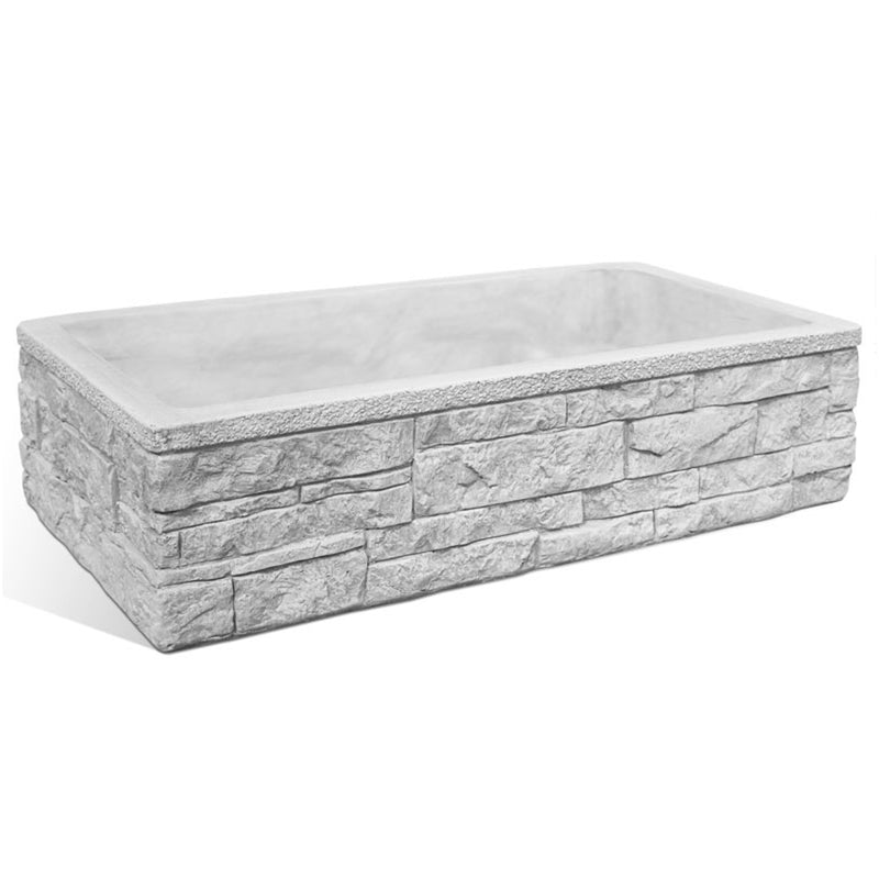 Lavello da esterno in cemento grigio effetto mattoncini cm 100x52x20h cm modello Sicily by CeramicStore | Lo specialista del tuo bagno