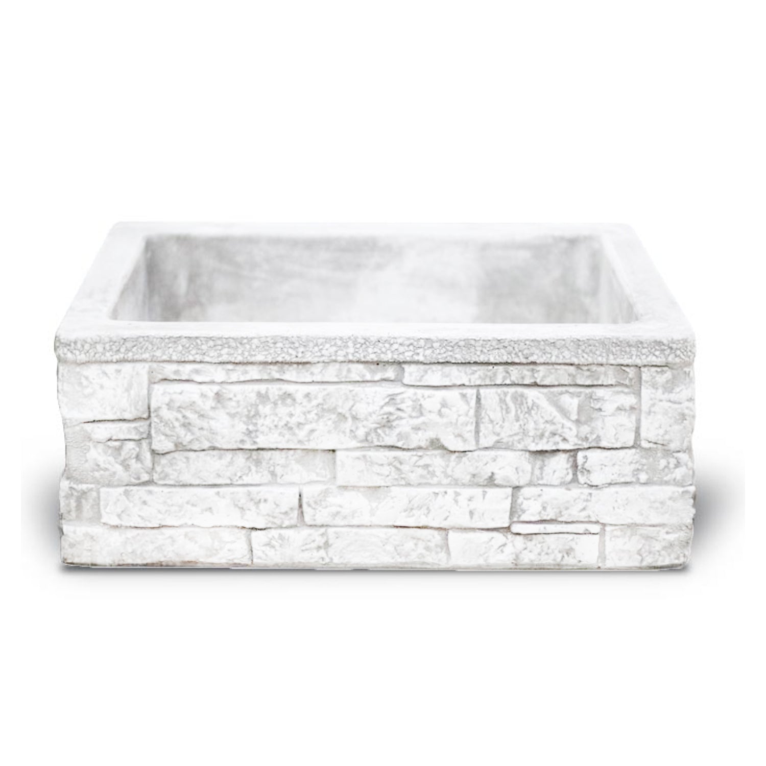 Lavello da esterno in cemento bianco effetto mattoncini cm 50x40x20h cm modello Sicily by CeramicStore | Lo specialista del tuo bagno