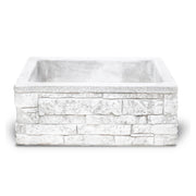 Lavello da esterno in cemento bianco effetto mattoncini cm 50x40x20h cm modello Sicily by CeramicStore | Lo specialista del tuo bagno