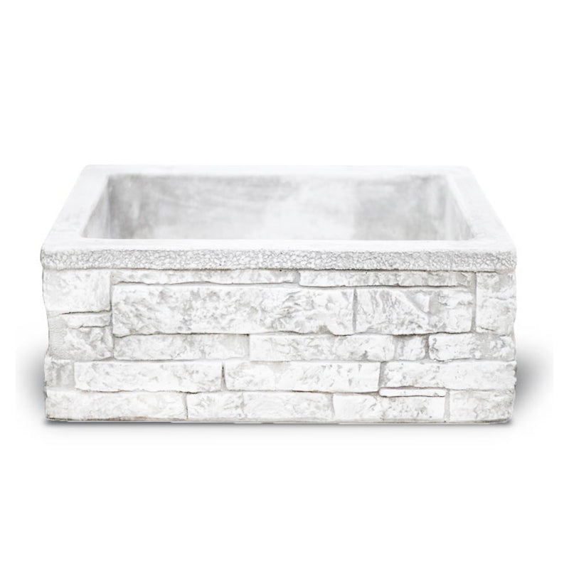 Lavello da esterno in cemento bianco effetto mattoncini cm 50x40x20h cm modello Sicily by CeramicStore | Lo specialista del tuo bagno