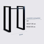 Supporto in acciaio zincato verniciato nero per lavabi da esterno cm 45x65h modello Take by CeramicStore | Lo specialista del tuo bagno