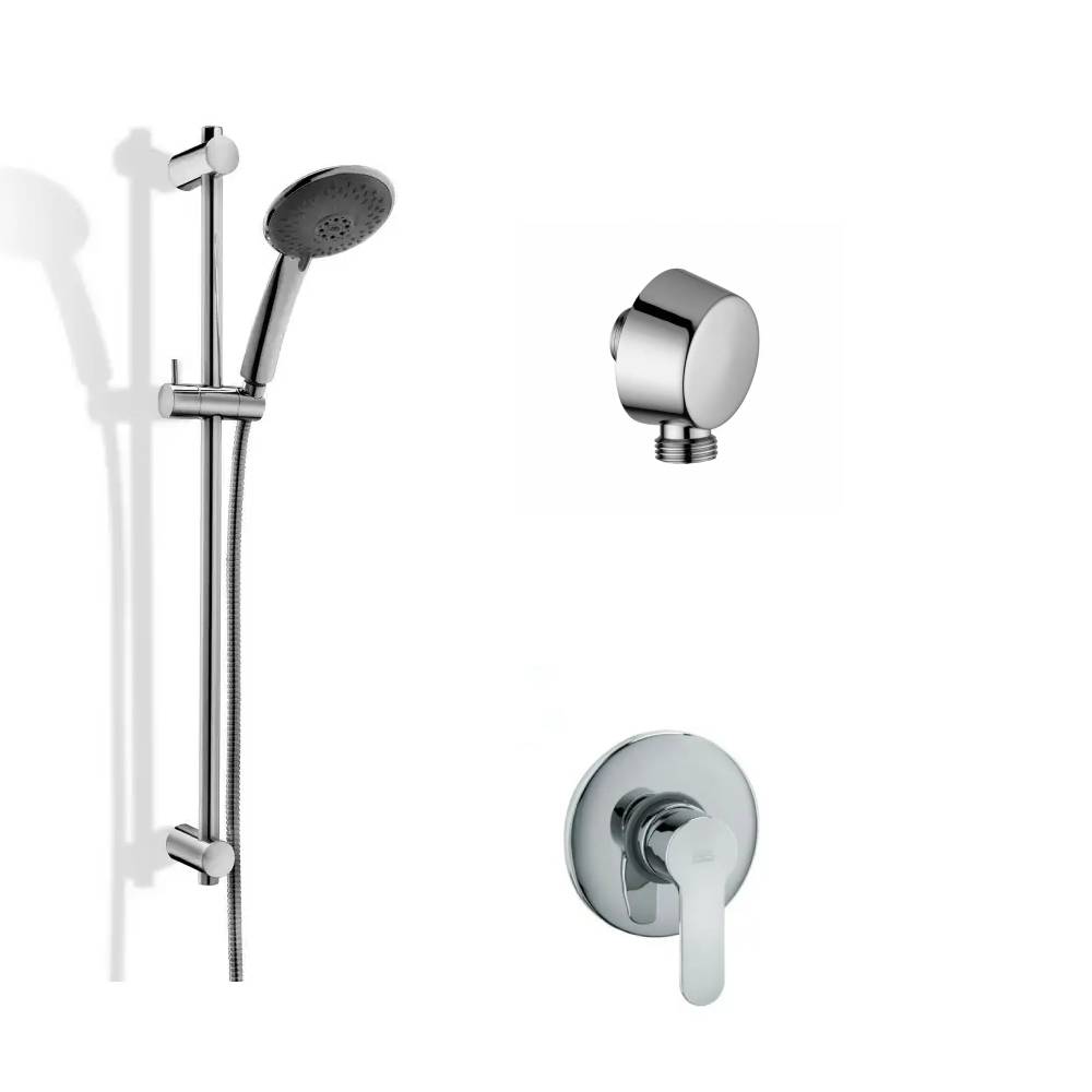 Kit saliscendi con asta per doccia con Miscelatore ad incasso e presa d'acqua tonda by CeramicStore | Lo specialista del tuo bagno
