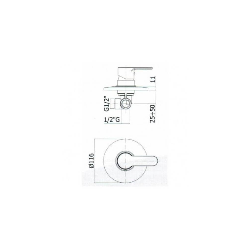 Kit saliscendi con asta per doccia con Miscelatore ad incasso e presa d'acqua tonda by CeramicStore | Lo specialista del tuo bagno