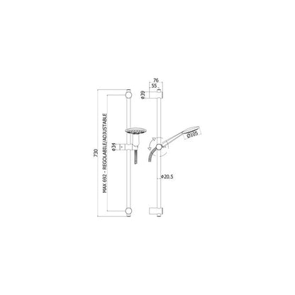 Kit Saliscendi doccia con miscelatore doccia a incasso e presa acqua tonda a muro by CeramicStore | Lo specialista del tuo bagno