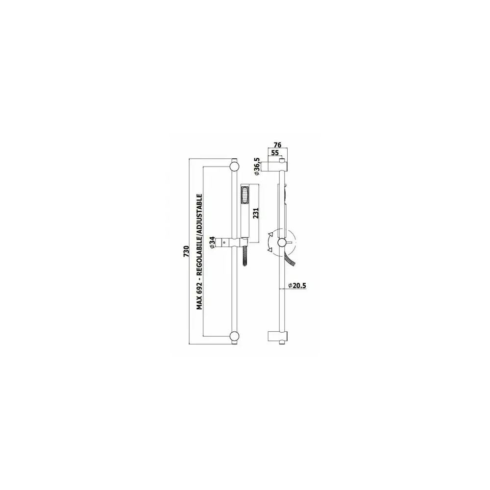 Set saliscendi doccia tonda minimale con miscelatore doccia Berry e presa d'acqua tonda a muro Paffoni by CeramicStore | Lo specialista del tuo bagno
