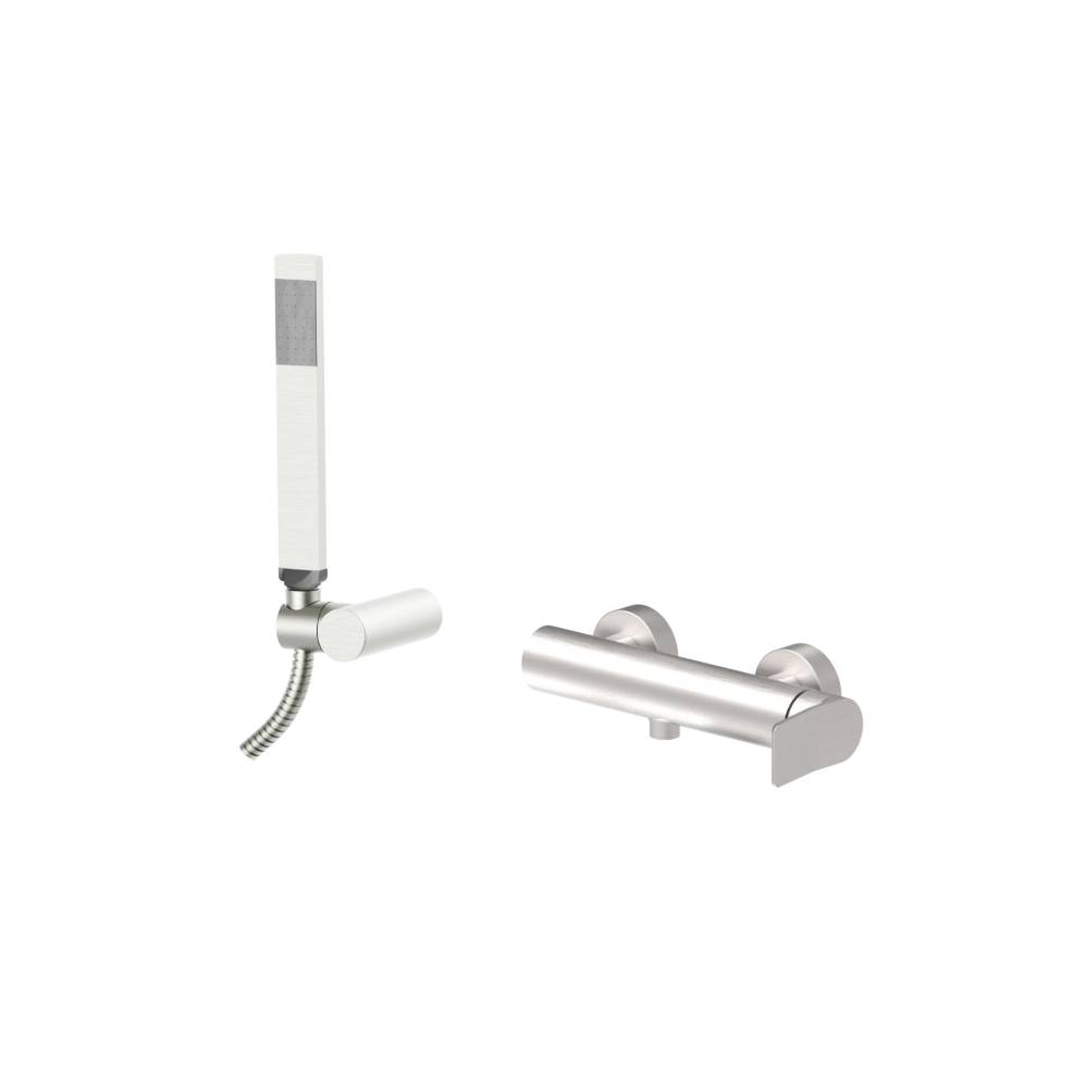 Miscelatore doccia con supporto a muro serie Tilt modello TI168DST steel looking Paffoni by CeramicStore | Lo specialista del tuo bagno