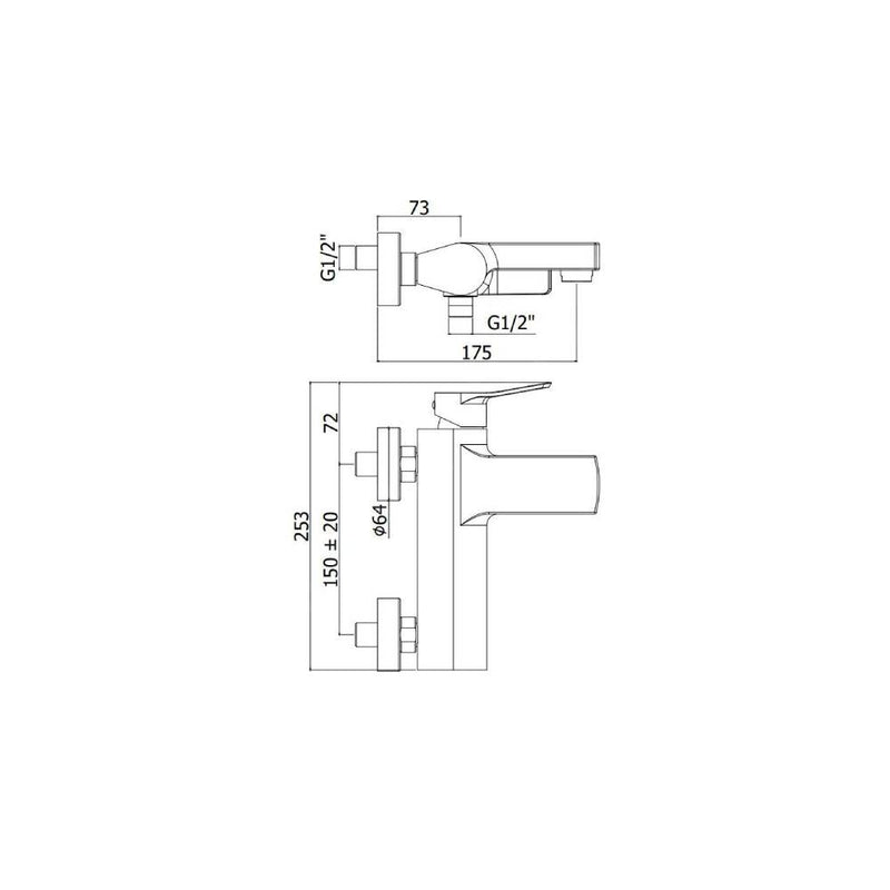 Miscelatore per vasca da bagno serie Tilt modello TI022ST steel looking Paffoni by CeramicStore | Lo specialista del tuo bagno