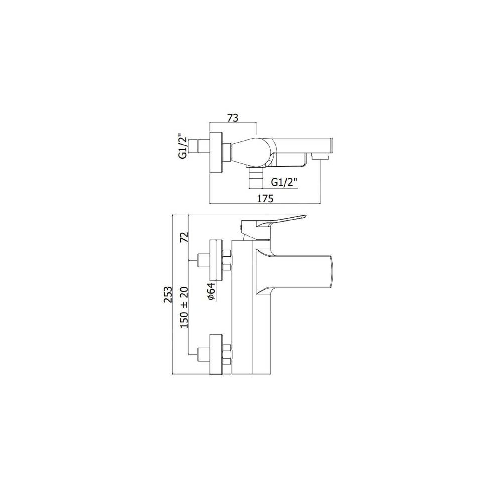 Miscelatore per vasca da bagno serie Tilt modello TI023ST steel looking Paffoni by CeramicStore | Lo specialista del tuo bagno