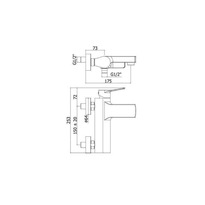 Miscelatore per vasca da bagno serie Tilt modello TI023ST steel looking Paffoni by CeramicStore | Lo specialista del tuo bagno