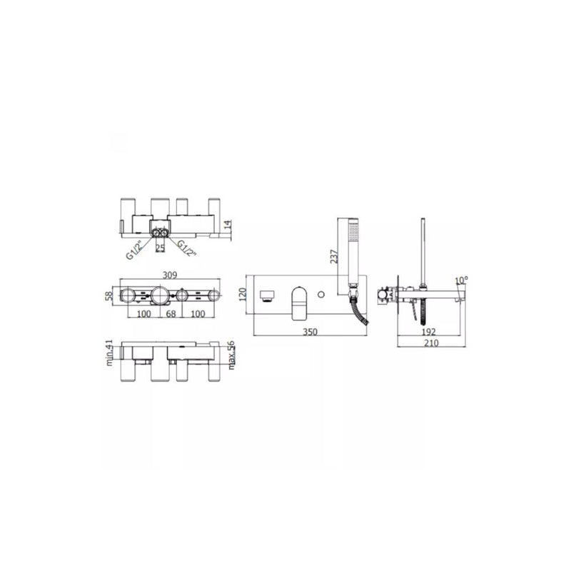 Miscelatore incasso vasca serie Tilt modello TI001ST steel looking Paffoni by CeramicStore | Lo specialista del tuo bagno