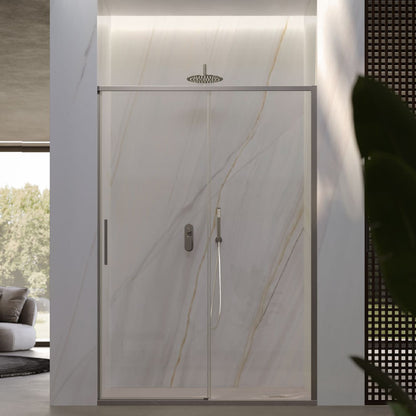 Porta doccia scorrevole per nicchia da 140 cm in cristallo da 6 mm con profilo alluminio Cromato lucido versione Destra by CeramicStore | Lo specialista del tuo bagno
