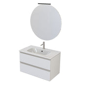 Composizione bagno sospesa Nexu 2 cassetti con lavabo specchio con lampada LED 2 cassetti 80x50 cm bianco by CeramicStore | Lo specialista del tuo bagno