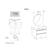 Composizione bagno sospesa Nexu 2 cassetti con lavabo specchio con lampada LED 2 cassetti 80x50 cm bianco by CeramicStore | Lo specialista del tuo bagno