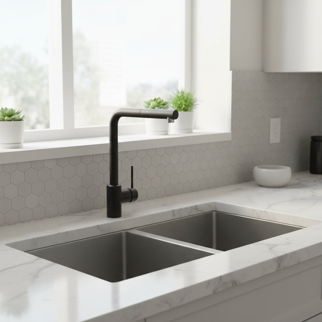 Rubinetti miscelatore per lavello cucina  con doccetta estraibile  nero opaco Modello India di Argo Rubinetterie