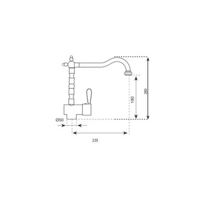 Rubinetti miscelatore per lavello cucina finitura ottone Antichizzato Modello Macao di Argo Rubinetterie