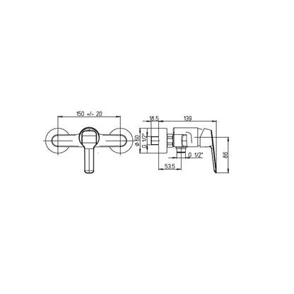 Rubinetto Miscelatore Monocomando per Doccia Esterno cromato collezione Bloom di Argo Rubinetterie by CeramicStore | Lo specialista del tuo bagno