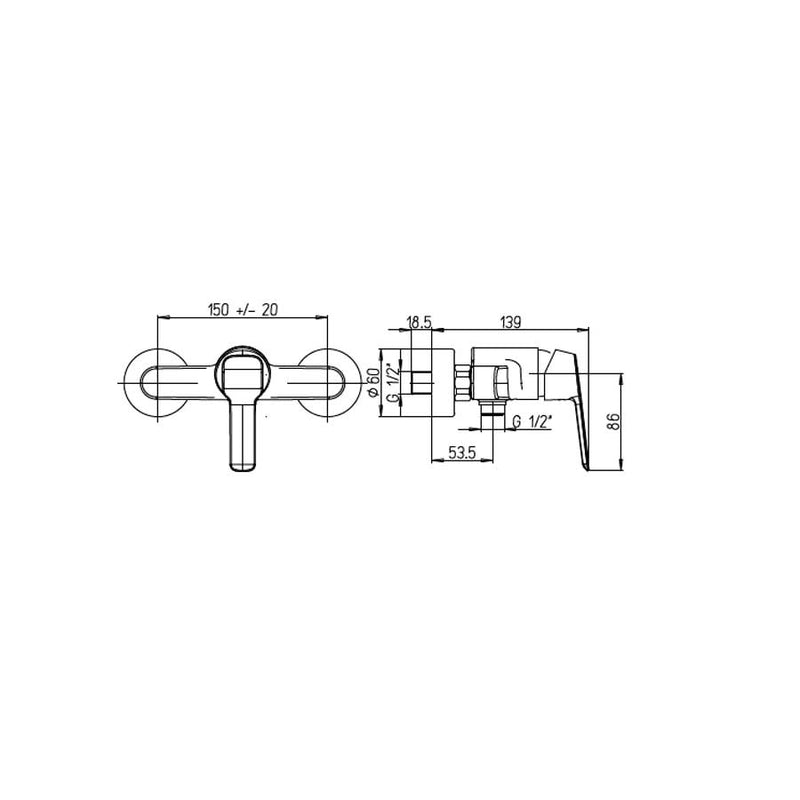 Rubinetto Miscelatore Monocomando per Doccia Esterno cromato collezione Bloom di Argo Rubinetterie by CeramicStore | Lo specialista del tuo bagno
