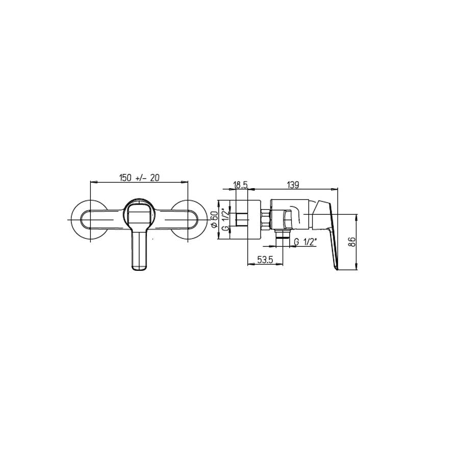 Rubinetto Miscelatore Monocomando per Doccia Esterno cromato collezione Bloom di Argo Rubinetterie by CeramicStore | Lo specialista del tuo bagno
