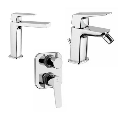 Set di Rubinetti Doccia a due vie, lavabo e Bidet con Piletta Click-Clack cromato collezione Bloom di Argo Rubinetterie by CeramicStore | Lo specialista del tuo bagno