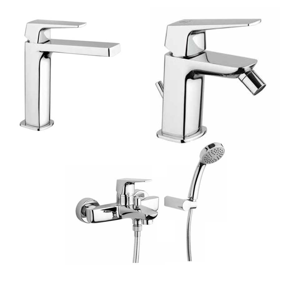 Set di Rubinetti Vasca, lavabo e Bidet con Piletta Click-Clack cromato collezione Bloom di Argo Rubinetterie by CeramicStore | Lo specialista del tuo bagno