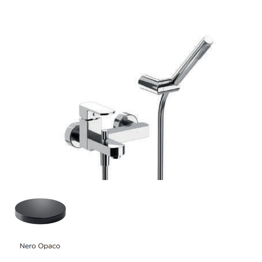 Miscelatore monocomando per vasca con kit doccino RubiFlux serie Dema - Nero Opaco by CeramicStore | Lo specialista del tuo bagno