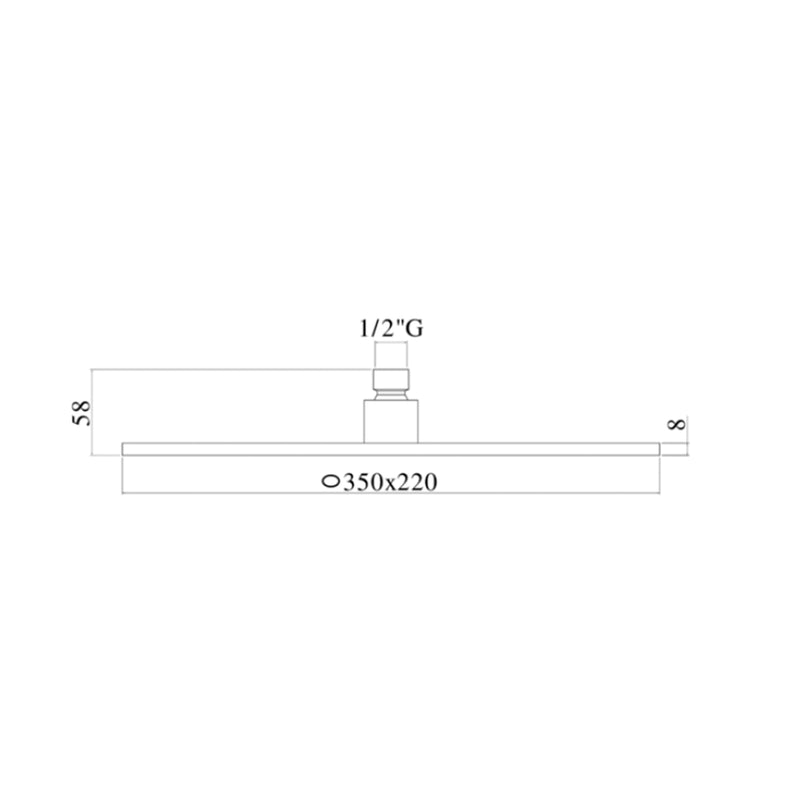 Soffione doccia ellittico in metallo 350x220 cm completo di ugelli anticalcare by CeramicStore | Lo specialista del tuo bagno