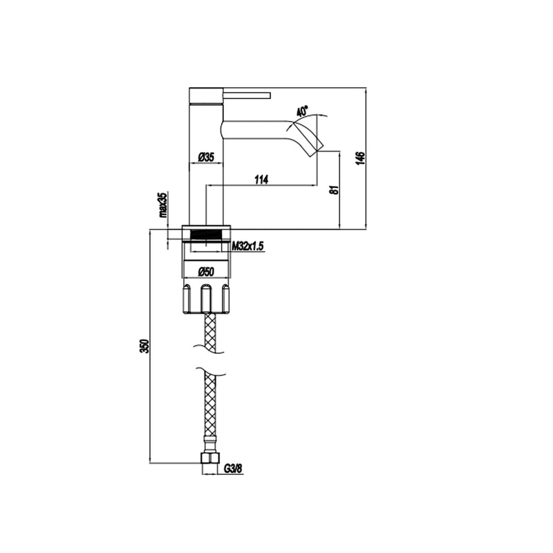 Miscelatore monocomando lavabo RubiFlux serie Regal - Satinato by CeramicStore | Lo specialista del tuo bagno